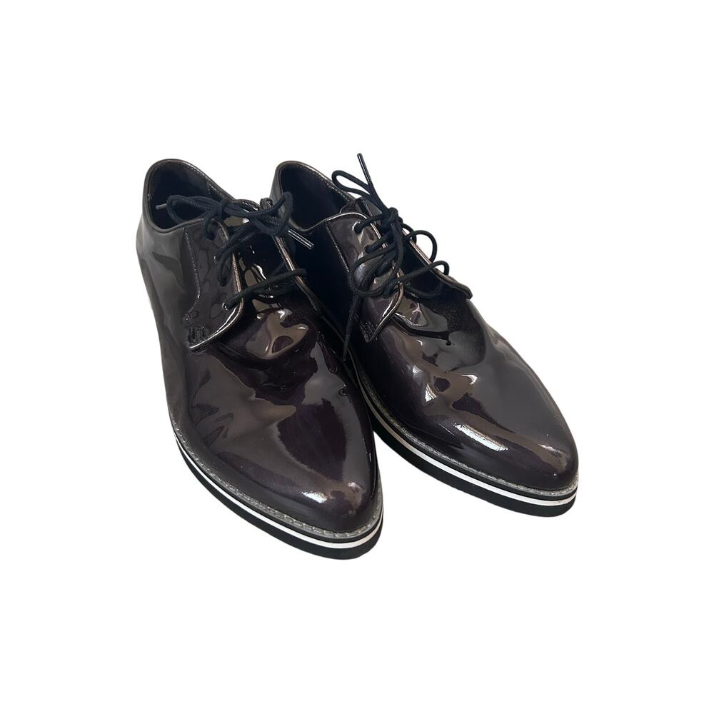 Johnston & Murphy Black Patent Leather Platform Oxfords Shoes Women’s Size 9.5